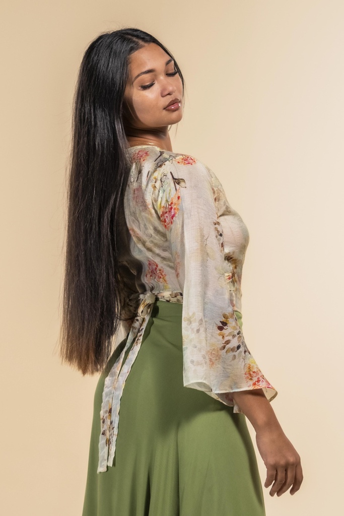 Top Holly Ecru Fleurs