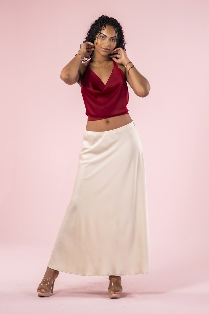 Top Sally Satin Grenat