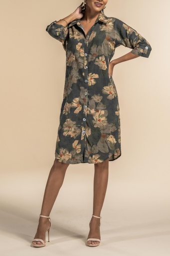 Emilia Khaki Flower