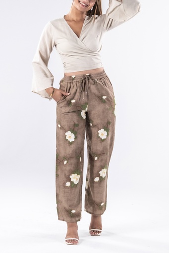 Lila Taupe à Fleurs