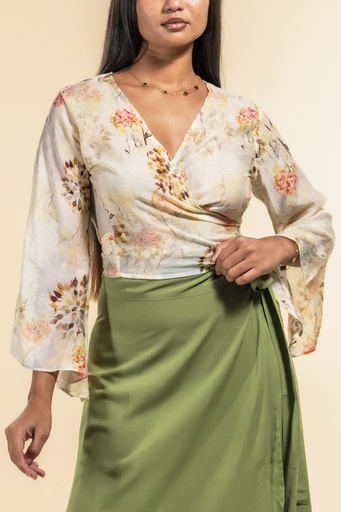 Top Holly Ecru Fleurs