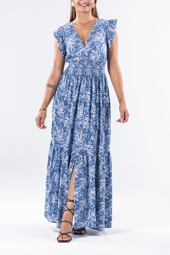 Ornella Feuilles Gris Bleu